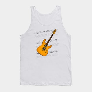 Guitar Tab Electric Guitarist Music Notation Musician (Orange) Tank Top